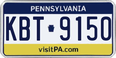 PA license plate KBT9150