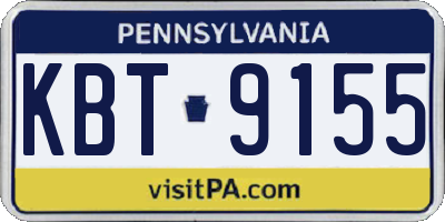 PA license plate KBT9155