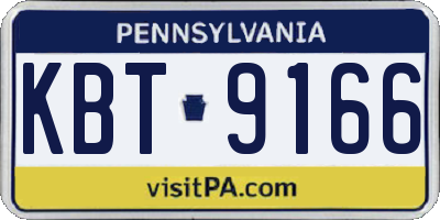 PA license plate KBT9166