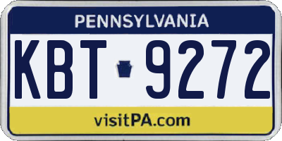 PA license plate KBT9272