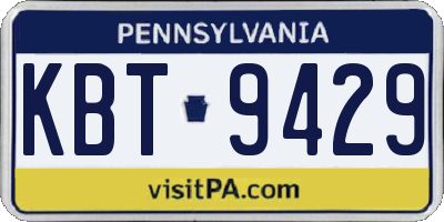 PA license plate KBT9429