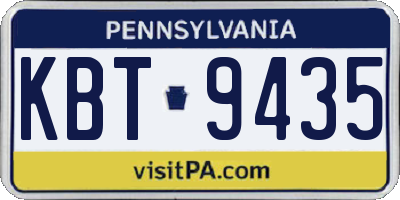 PA license plate KBT9435