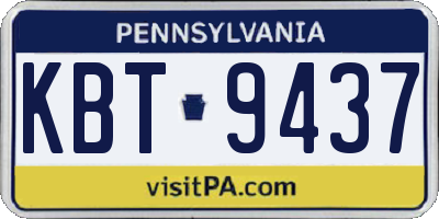 PA license plate KBT9437