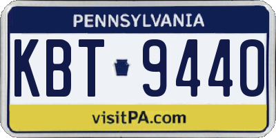 PA license plate KBT9440