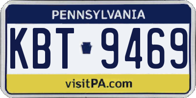 PA license plate KBT9469