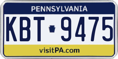 PA license plate KBT9475