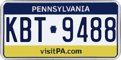 PA license plate KBT9488