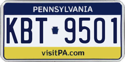 PA license plate KBT9501