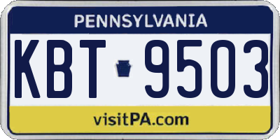 PA license plate KBT9503