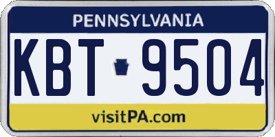 PA license plate KBT9504