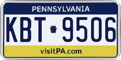 PA license plate KBT9506