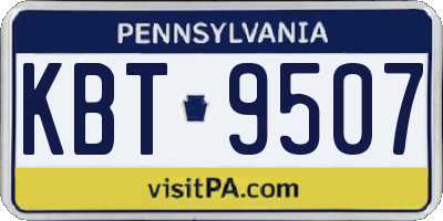 PA license plate KBT9507