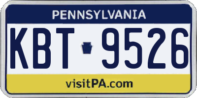 PA license plate KBT9526