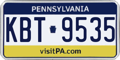 PA license plate KBT9535