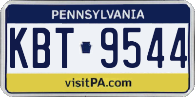 PA license plate KBT9544