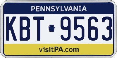 PA license plate KBT9563