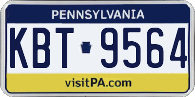 PA license plate KBT9564