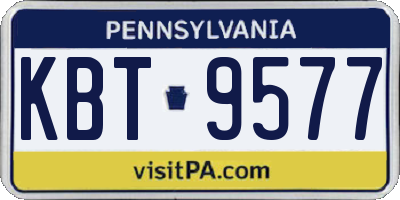 PA license plate KBT9577