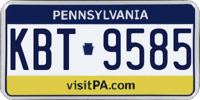 PA license plate KBT9585