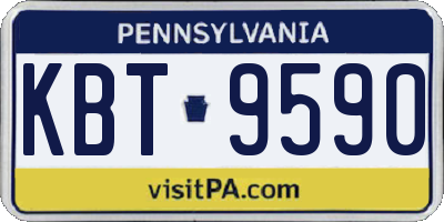 PA license plate KBT9590