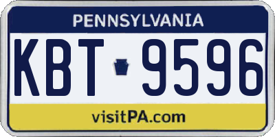 PA license plate KBT9596