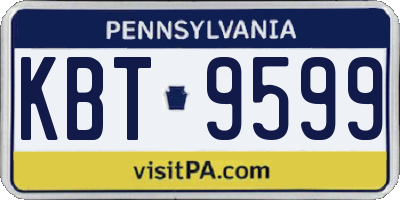 PA license plate KBT9599