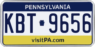 PA license plate KBT9656