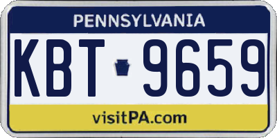 PA license plate KBT9659
