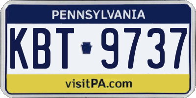 PA license plate KBT9737