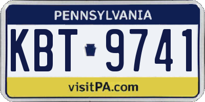 PA license plate KBT9741