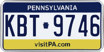 PA license plate KBT9746