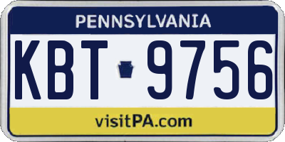 PA license plate KBT9756