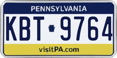 PA license plate KBT9764