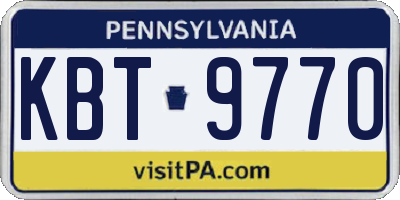 PA license plate KBT9770