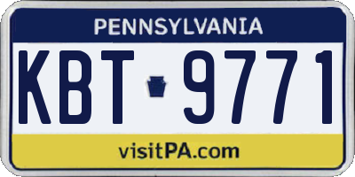 PA license plate KBT9771