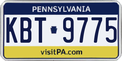 PA license plate KBT9775