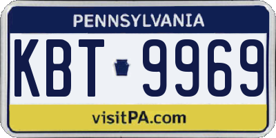 PA license plate KBT9969