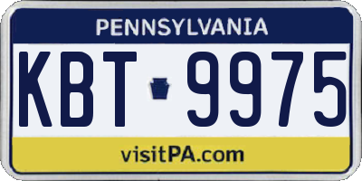 PA license plate KBT9975