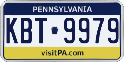 PA license plate KBT9979