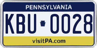 PA license plate KBU0028