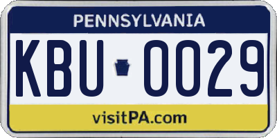 PA license plate KBU0029
