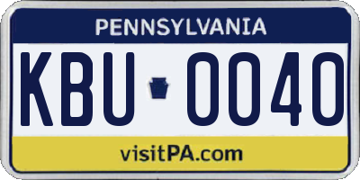 PA license plate KBU0040