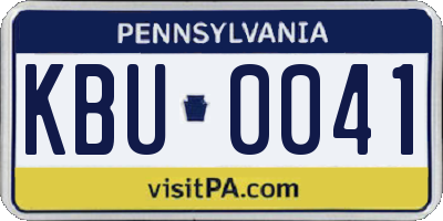 PA license plate KBU0041