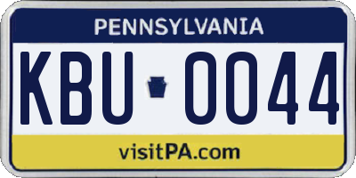 PA license plate KBU0044