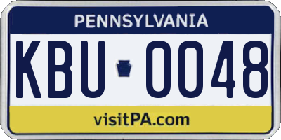 PA license plate KBU0048
