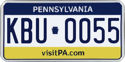 PA license plate KBU0055