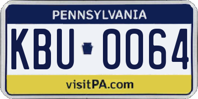 PA license plate KBU0064
