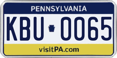 PA license plate KBU0065