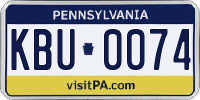 PA license plate KBU0074