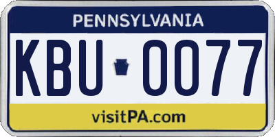 PA license plate KBU0077